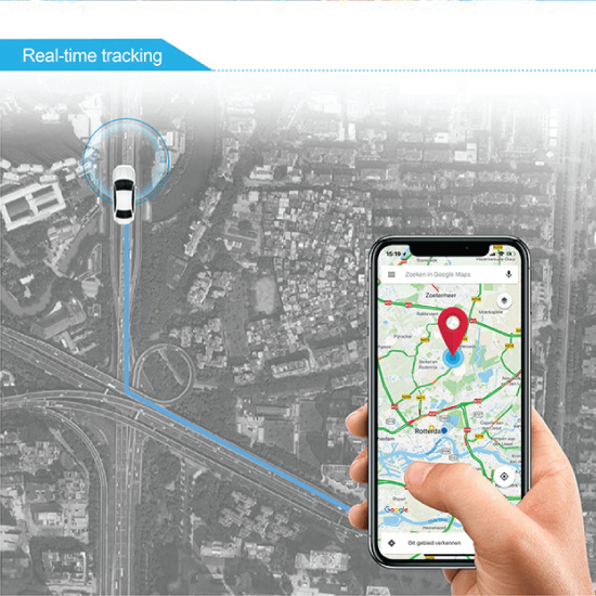 Person inspecting GPS map on mobile smartphone